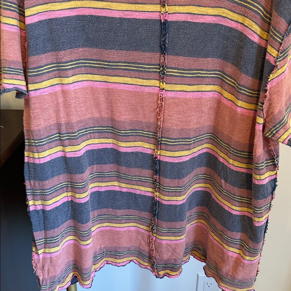FREE PEOPLE we the free striped pink oversized top (size medium) ✨ - Picture 8 of 8